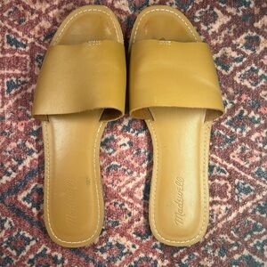 Madewell Women’s Tan Leather Slide Sandals size 9.5